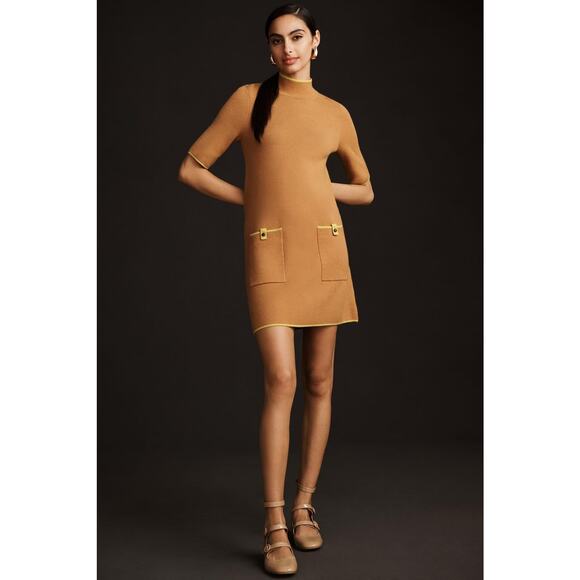 Anthropologie Maeve Annalise Mock-Neck Mini Sweater Dress-New XS - Picture 1 of 5